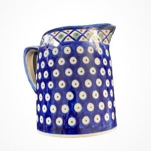 BOLESLAWIEC Polish Pottery Blue Pitcher 24 oz